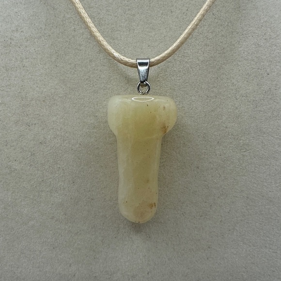 Crystal Ding Pendant Necklace on Matching Nylon Cord Rope - Picture 1 of 8